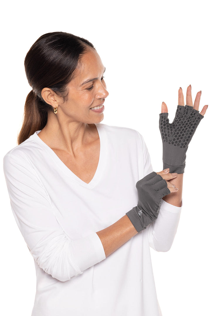Fingerless UV Sun Gloves | Charcoal position-3