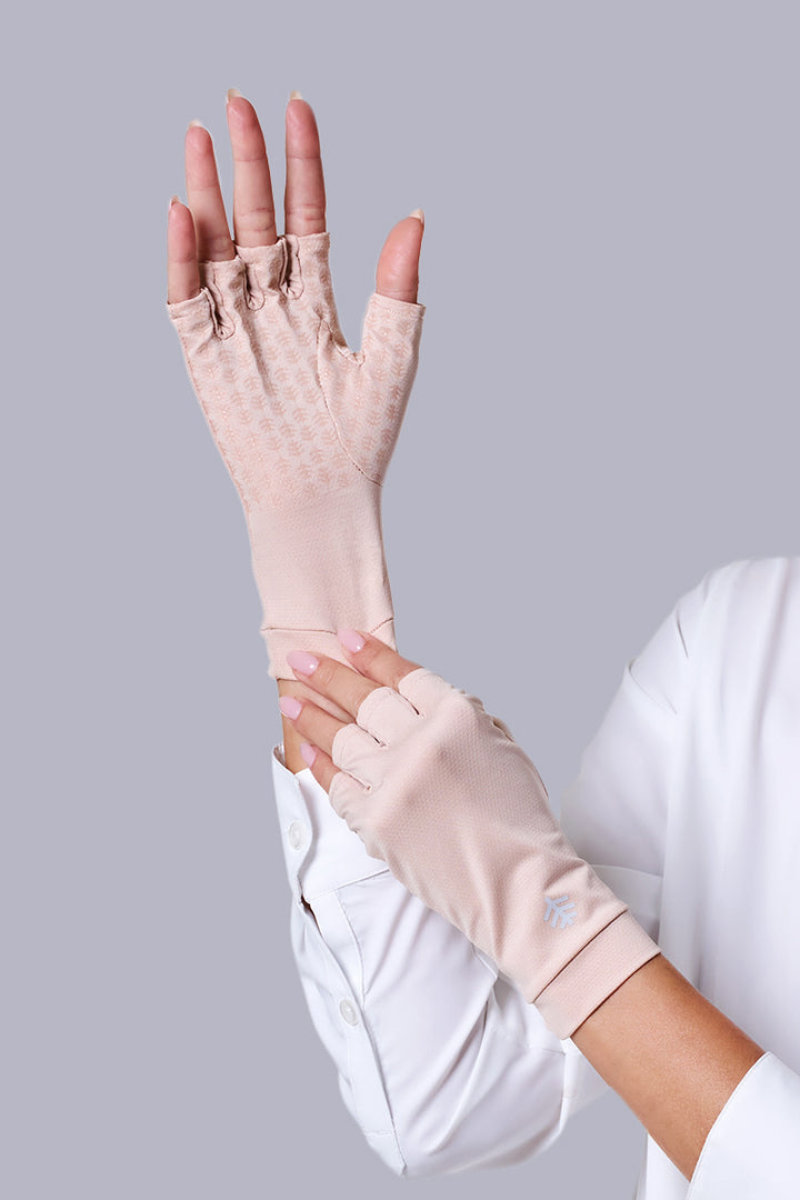 Fingerless UV Sun Gloves | Beige position-1