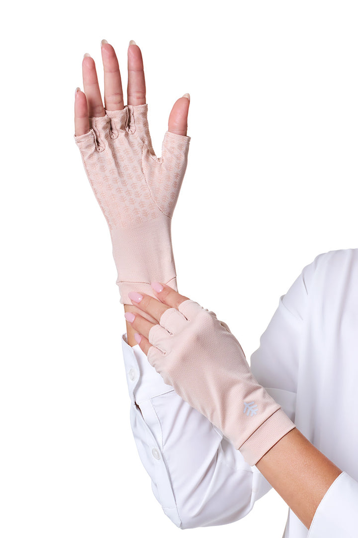Fingerless UV Sun Gloves | Beige position-4