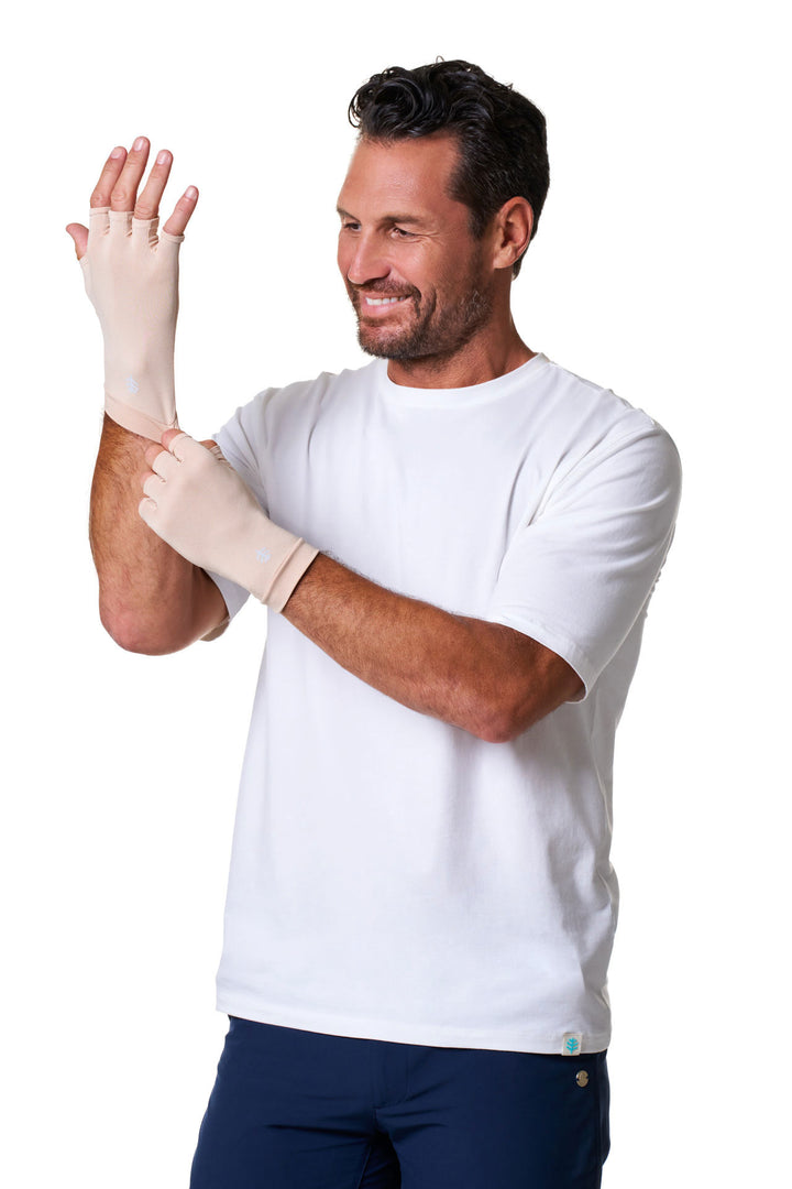 Fingerless UV Sun Gloves | Beige position-9