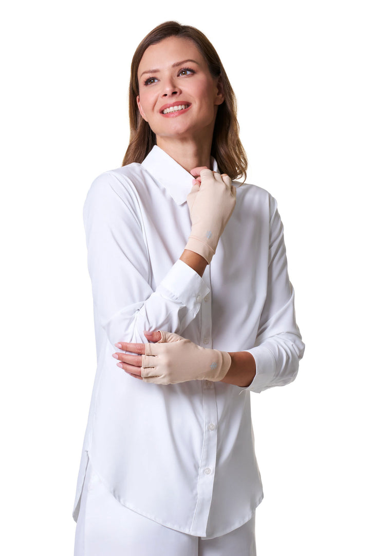 Fingerless UV Sun Gloves | Beige position-6