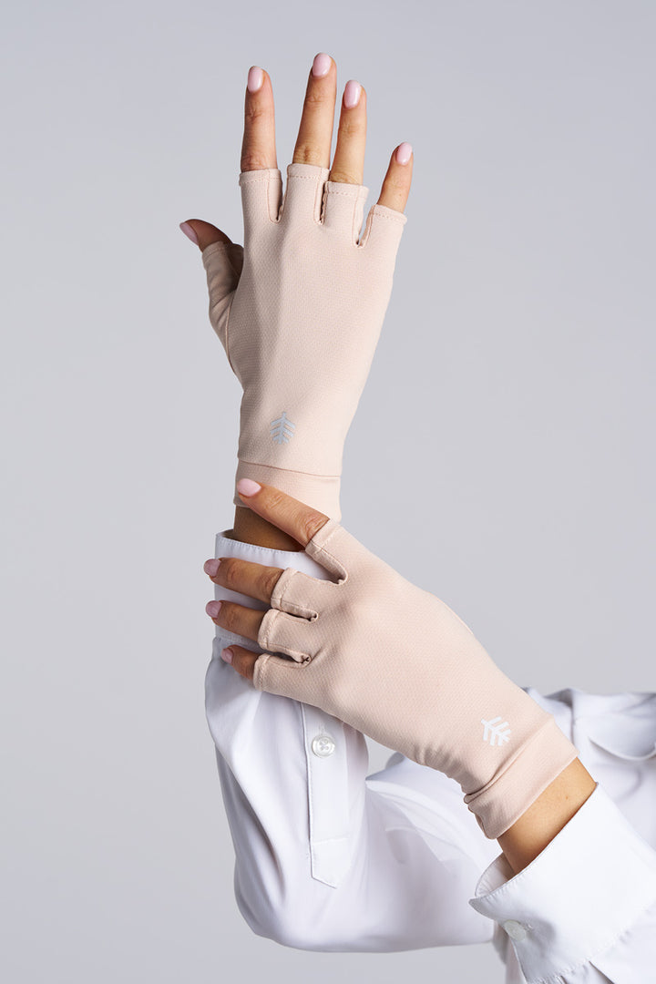Fingerless UV Sun Gloves | Pale Khaki position-1
