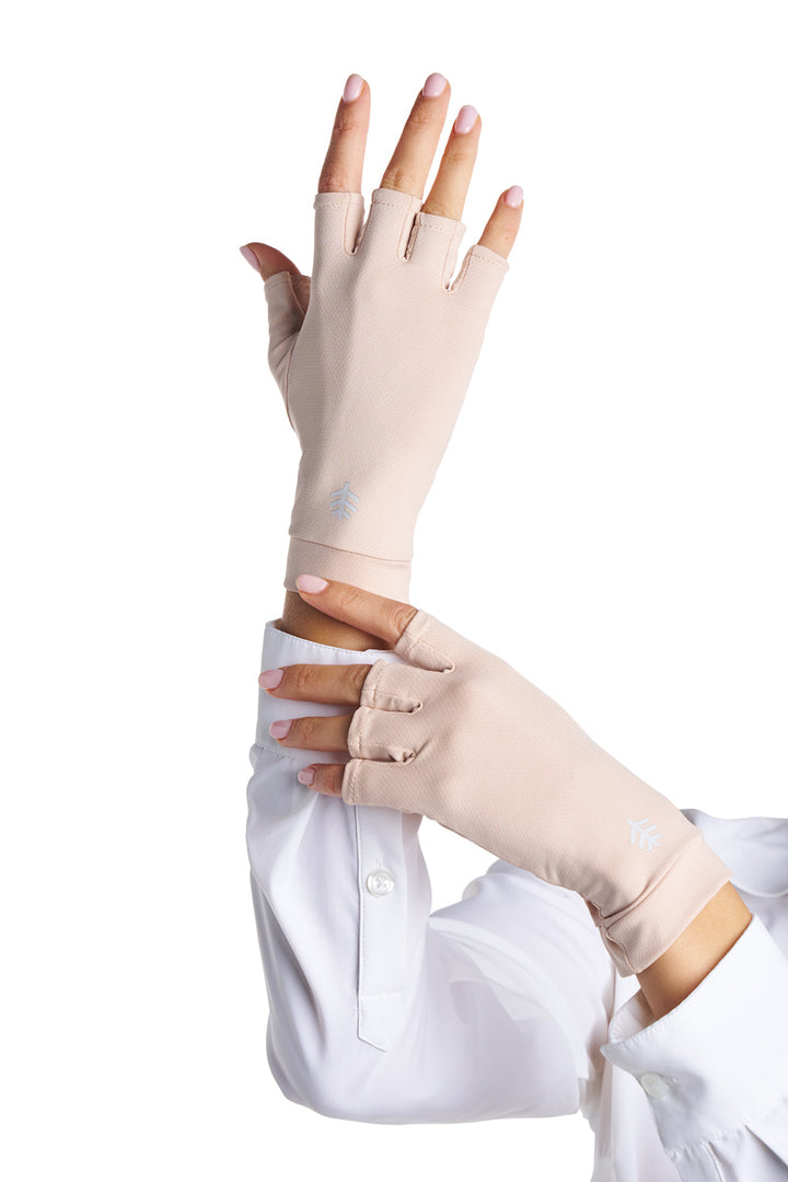 Fingerless UV Sun Gloves | Pale Khaki position-4