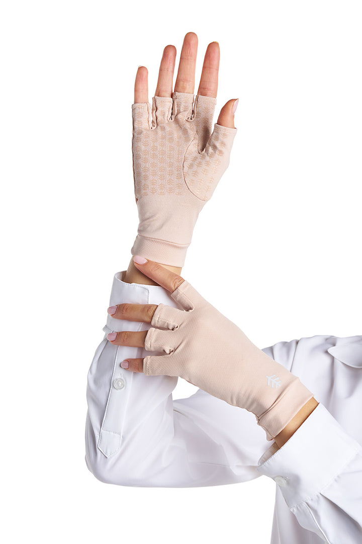Fingerless UV Sun Gloves | Pale Khaki position-5