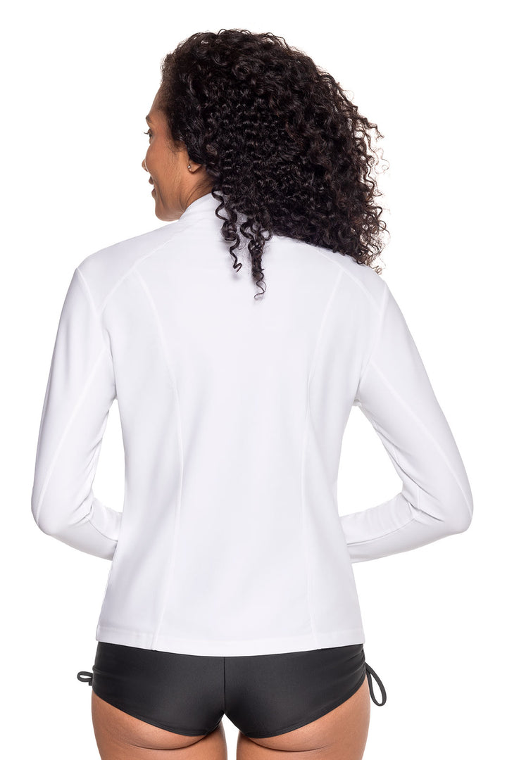 Women's Fitted Swim Jacket with Full Zip | White position-3