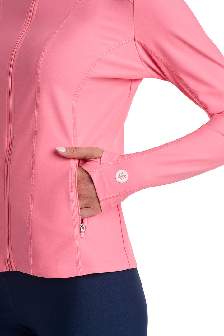 Women's Fitted Swim Jacket with Full Zip | Flamingo Pink position-6