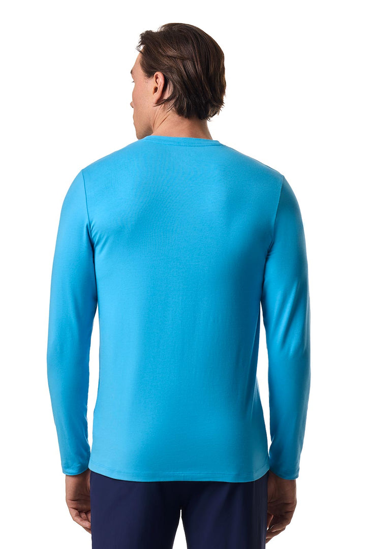 Men's V-Neck Long Sleeve T-Shirt | Malibu Blue position-3