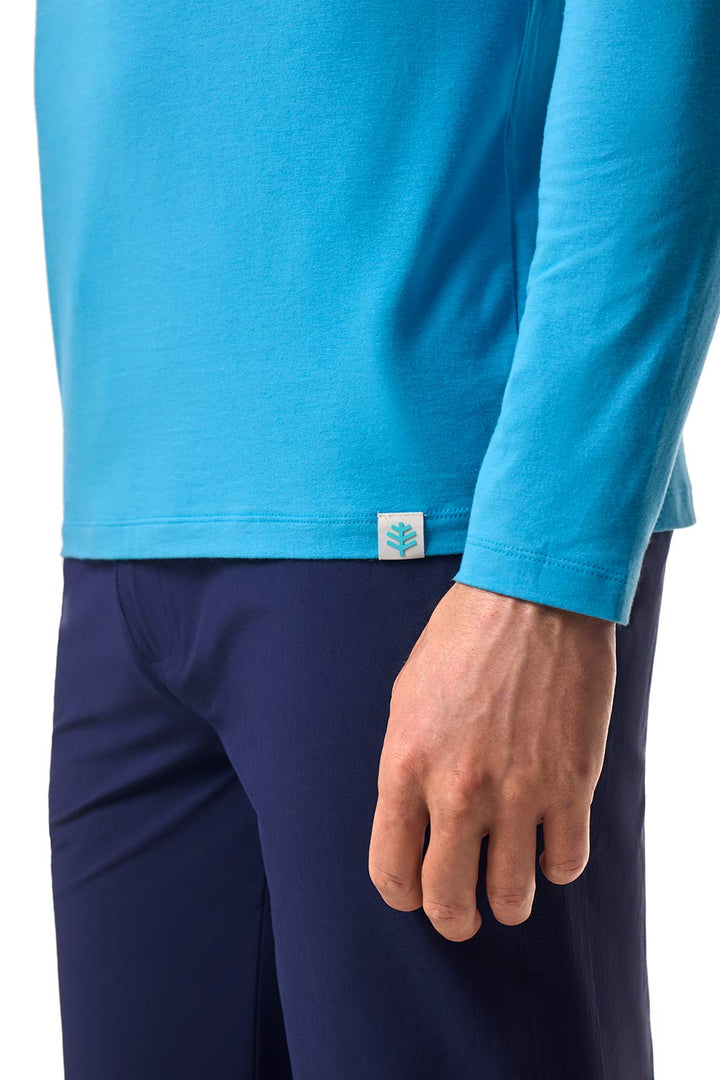 Men's V-Neck Long Sleeve T-Shirt | Malibu Blue position-6