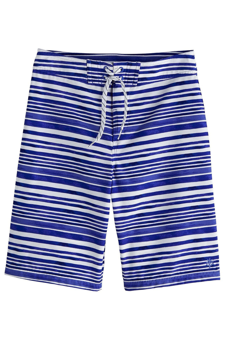 Boys' Swim Shorts | Sailor Watercolor Stripe position-