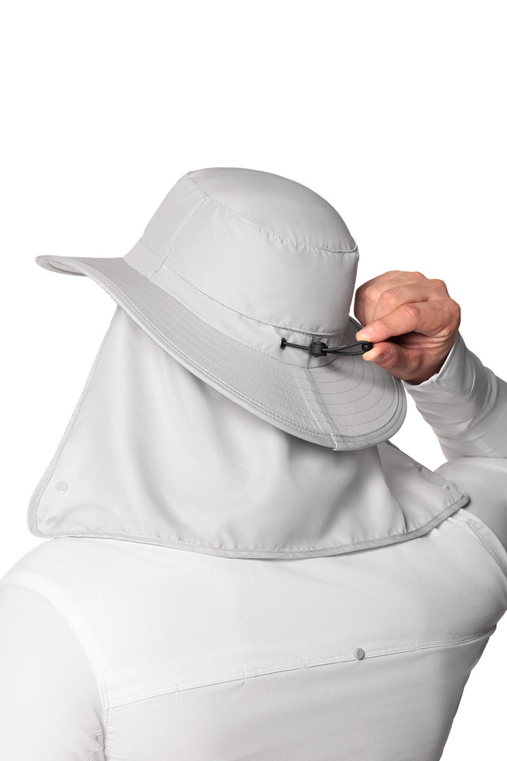Floating Boating Hat with Neck Drape | Light Grey position-9