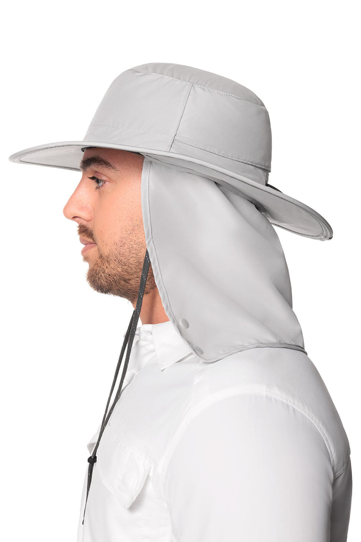 Floating Boating Hat with Neck Drape | Light Grey position-10
