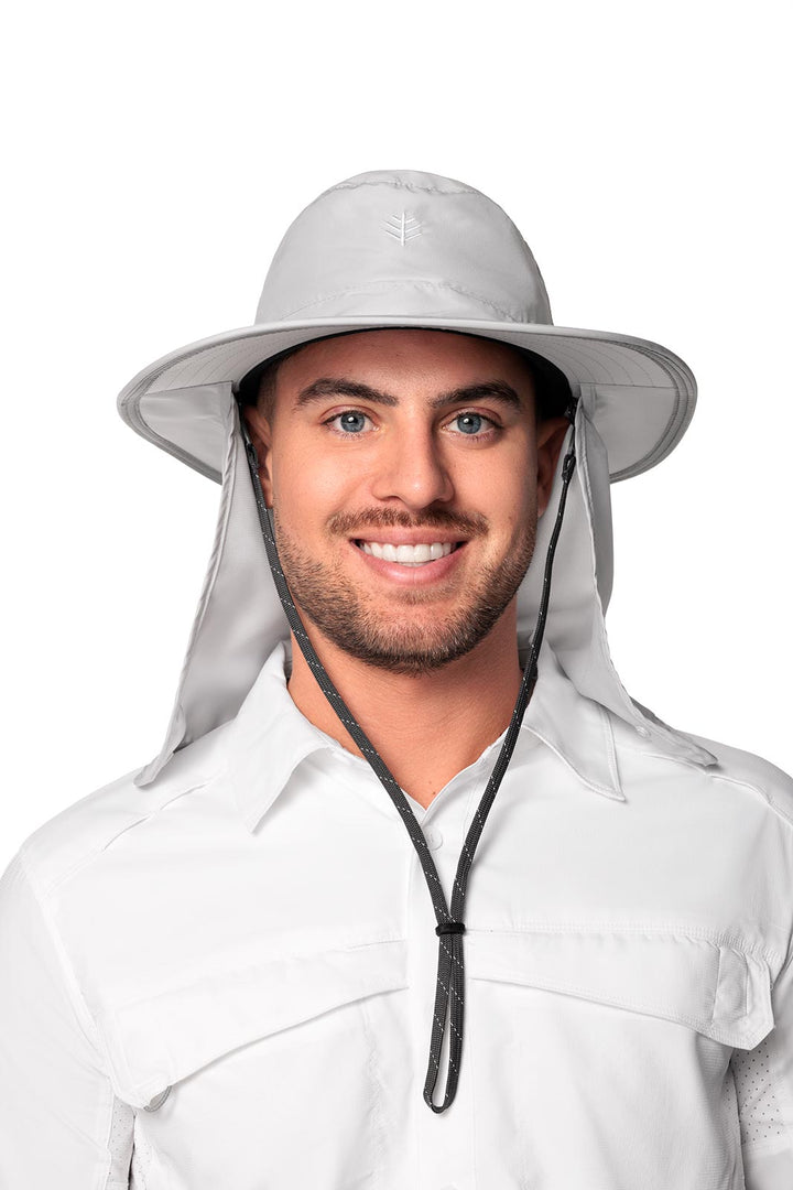 Floating Boating Hat with Neck Drape | Light Grey position-11