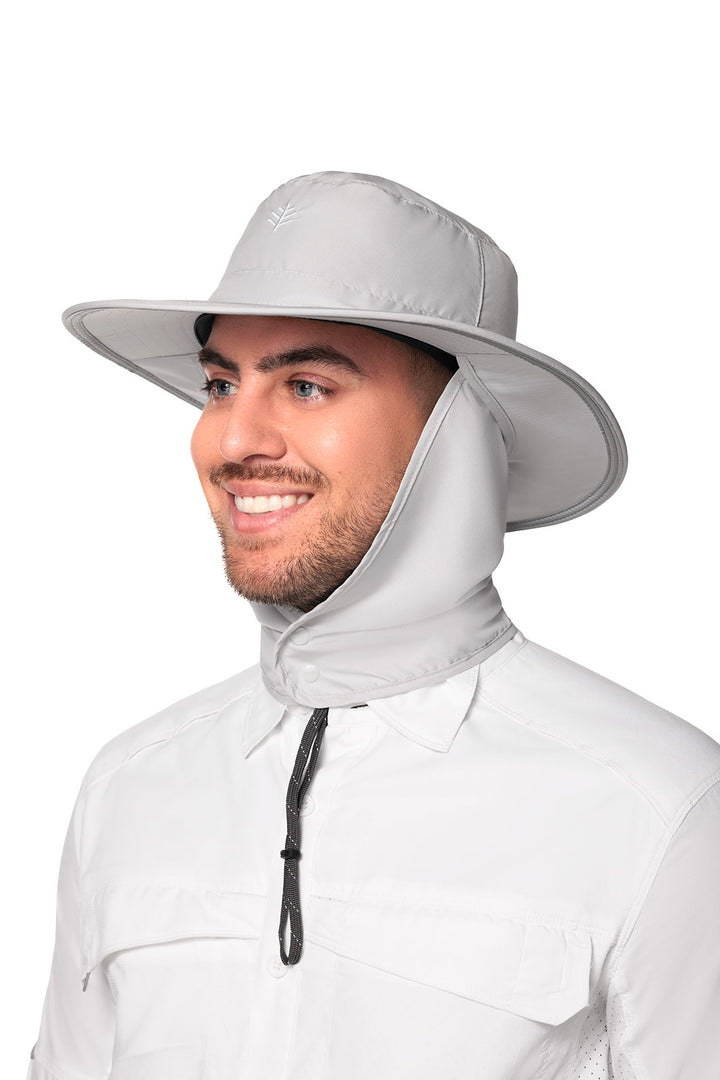 Floating Boating Hat with Neck Drape | Light Grey position-12