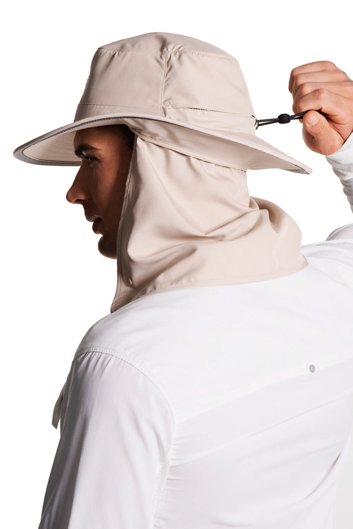 Floating Boating Hat with Neck Drape | Stone position-5