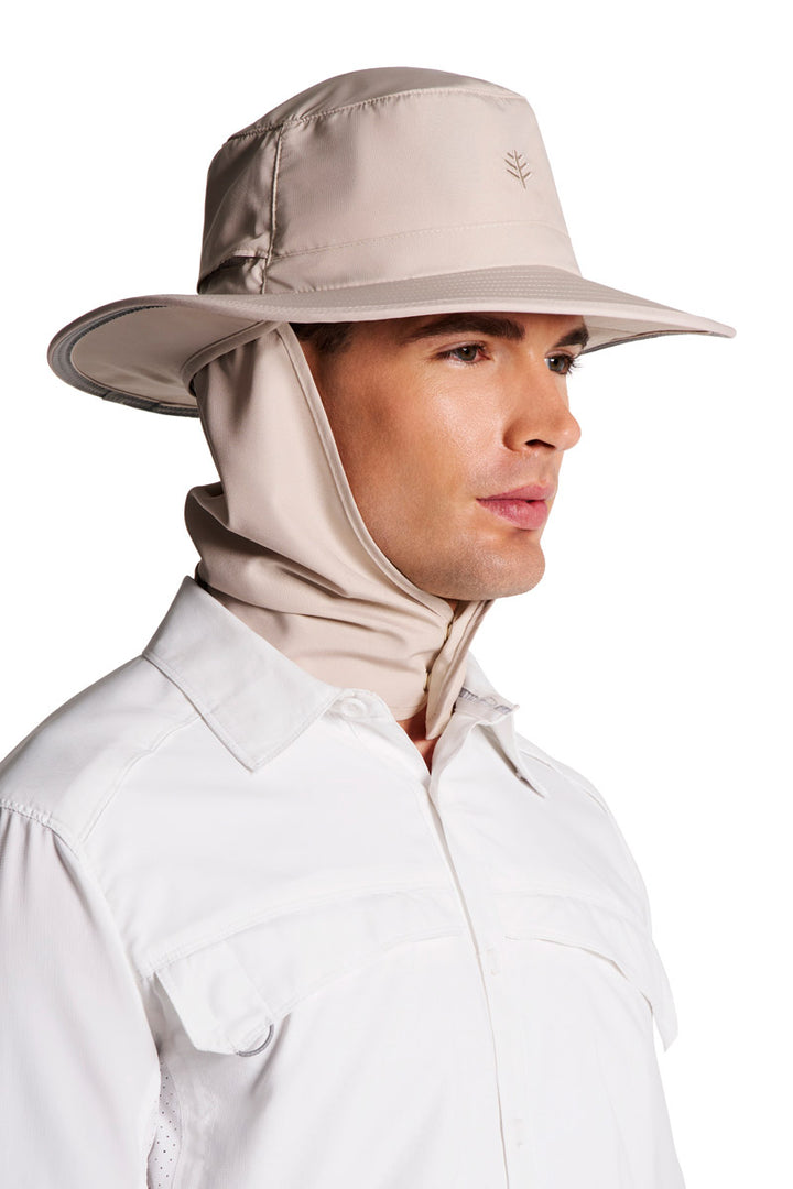 Floating Boating Hat with Neck Drape | Stone position-8