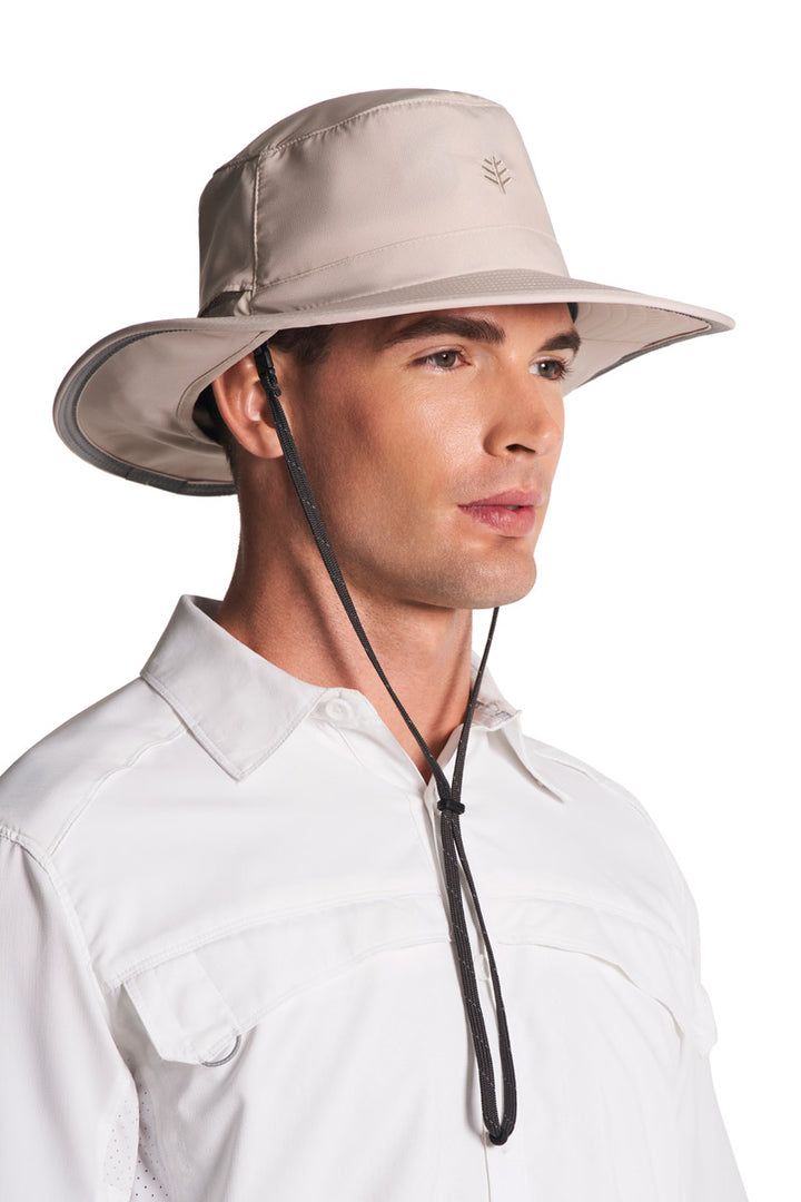 Floating Boating Hat with Neck Drape | Stone position-9