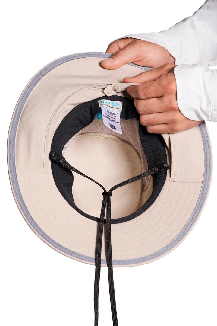 Floating Boating Hat with Neck Drape | Stone position-11