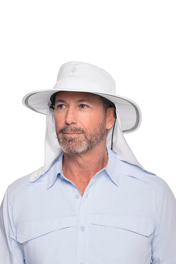 Floating Boating Hat with Neck Drape | White position-1