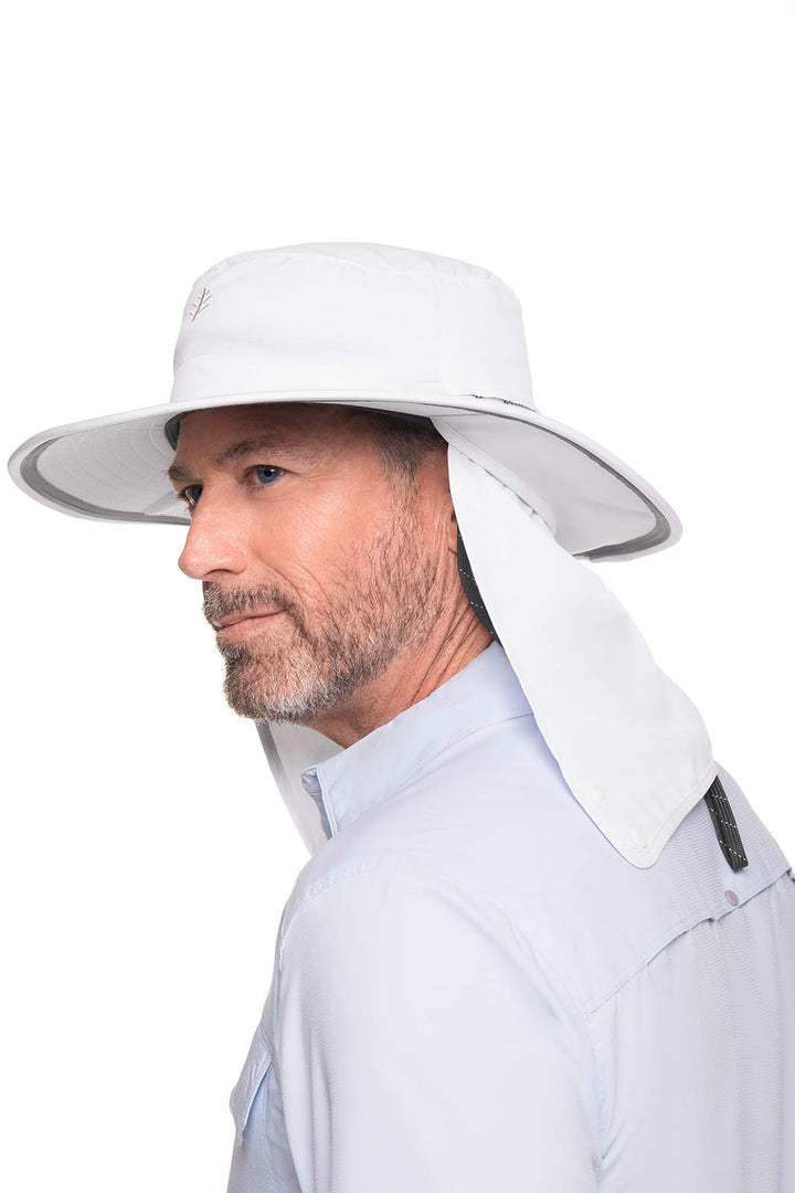 Floating Boating Hat with Neck Drape | White position-3