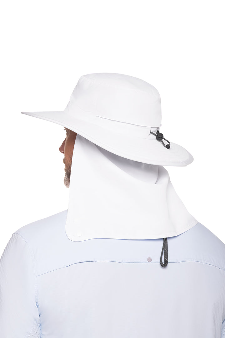 Floating Boating Hat with Neck Drape | White position-4