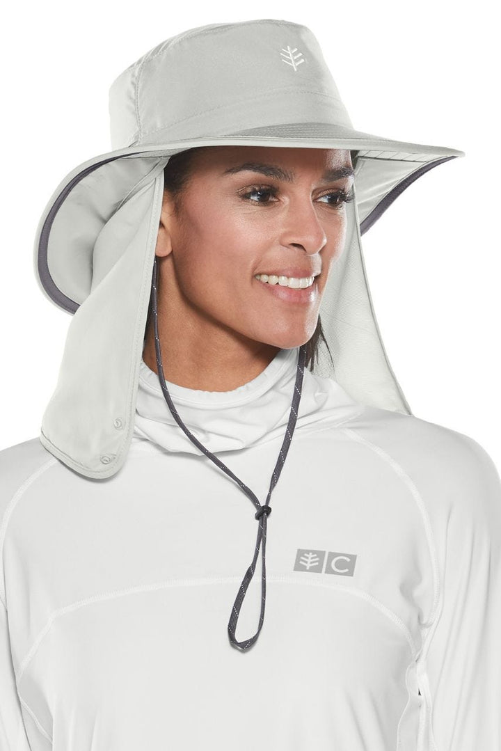 Floating Boating Hat with Neck Drape | Light Grey position-3