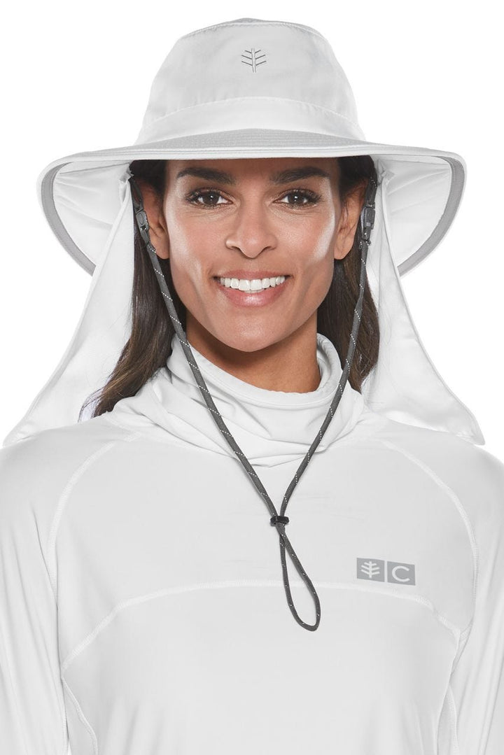 Floating Boating Hat with Neck Drape | White position-5
