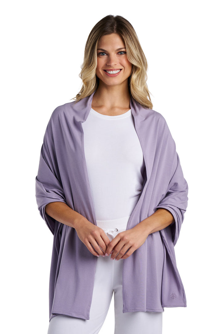 Beach Shawl | Lavender Gray position-3
