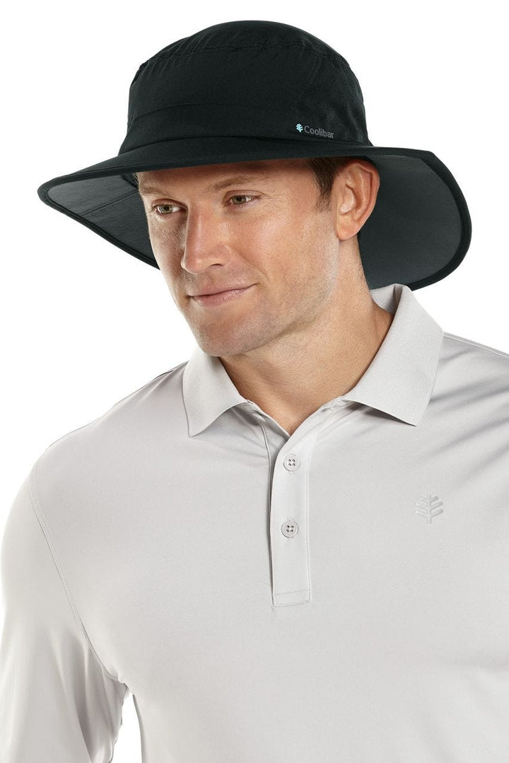 Performance Golf Hat with Wide Brim | Black position-1