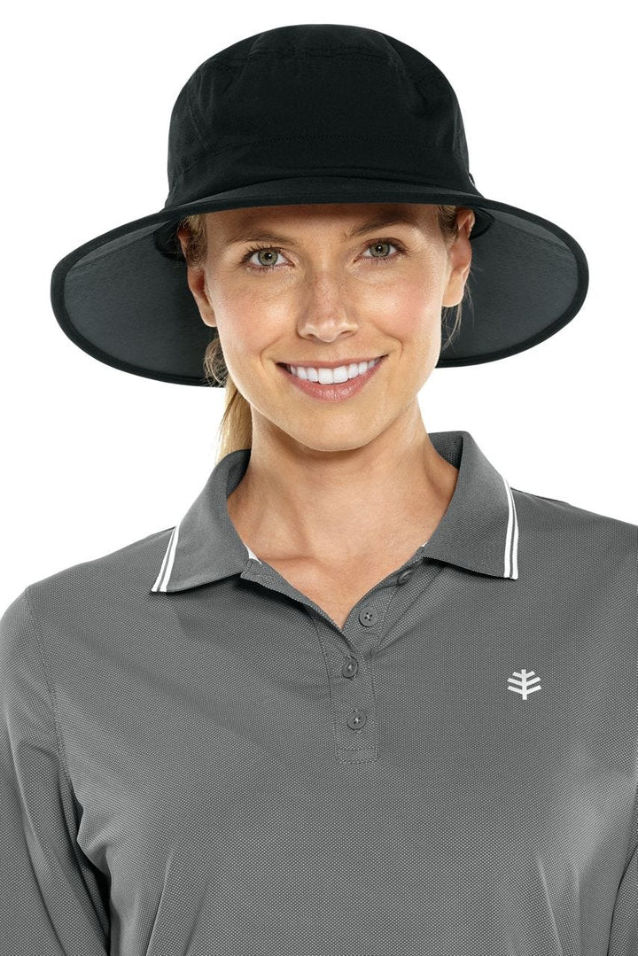 Performance Golf Hat with Wide Brim | Black position-2