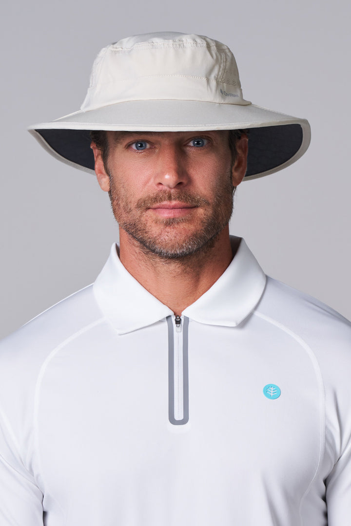 Performance Golf Hat with Wide Brim | Stone position-1