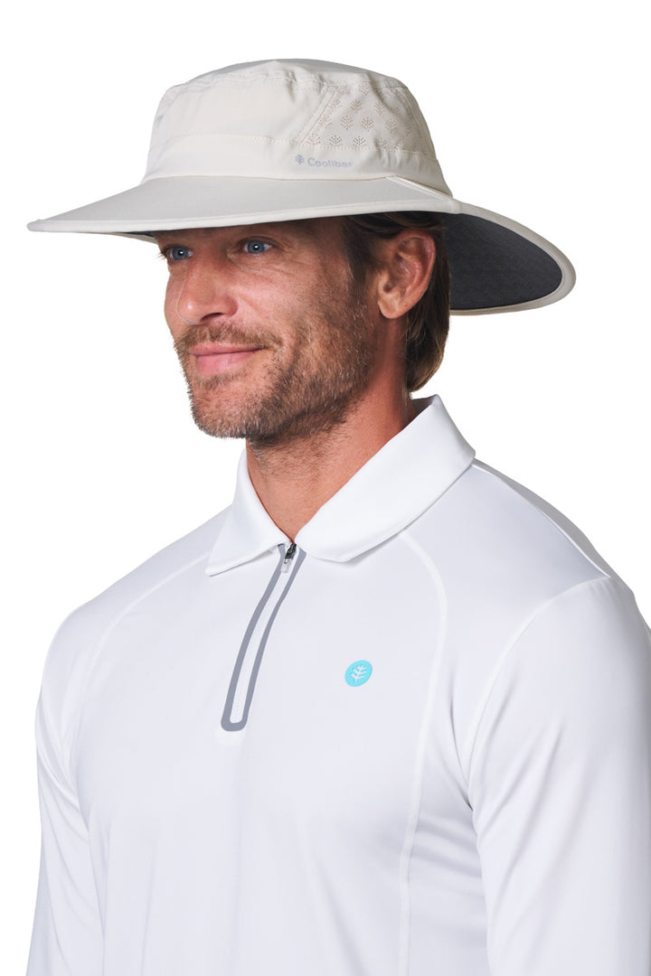 Performance Golf Hat with Wide Brim | Stone position-3