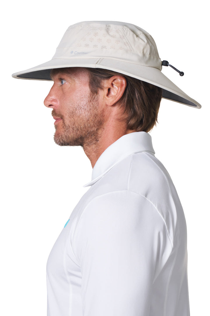 Performance Golf Hat with Wide Brim | Stone position-4
