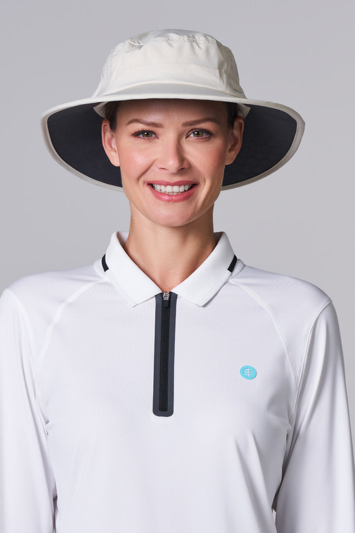 Performance Golf Hat with Wide Brim | Stone position-2