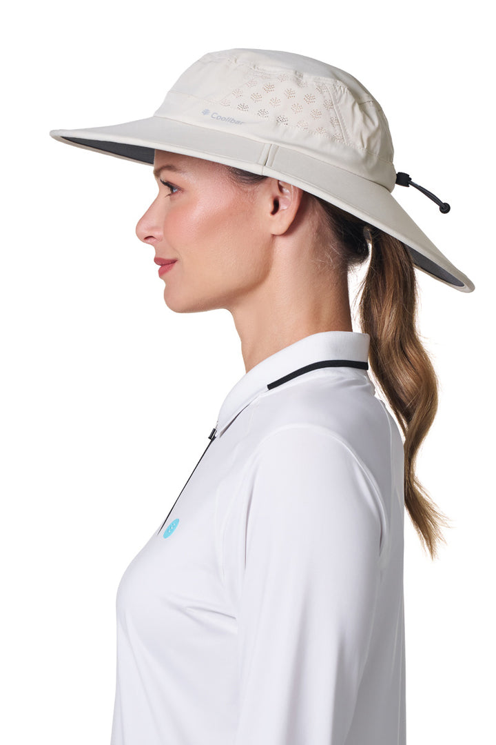 Performance Golf Hat with Wide Brim | Stone position-7