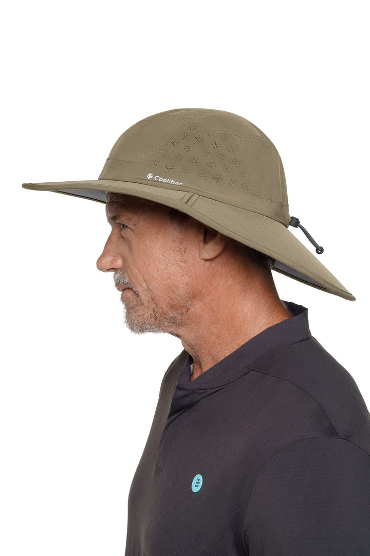 Performance Golf Hat with Wide Brim | Khaki position-2