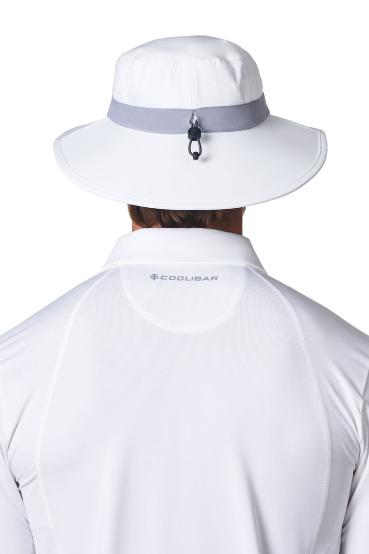 Performance Golf Hat with Wide Brim | White/Steel Grey position-9