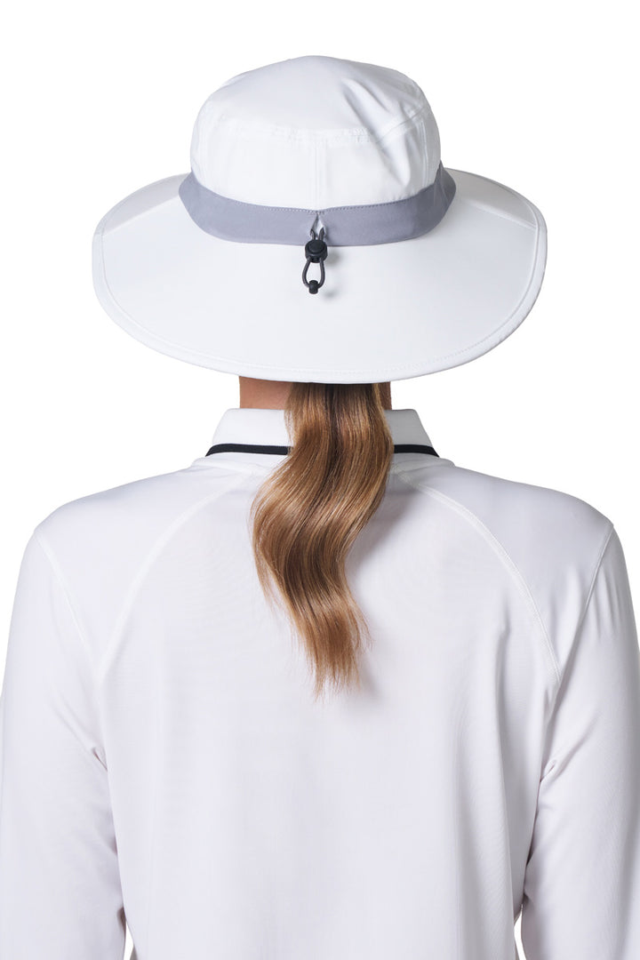 Performance Golf Hat with Wide Brim | White/Steel Grey position-12