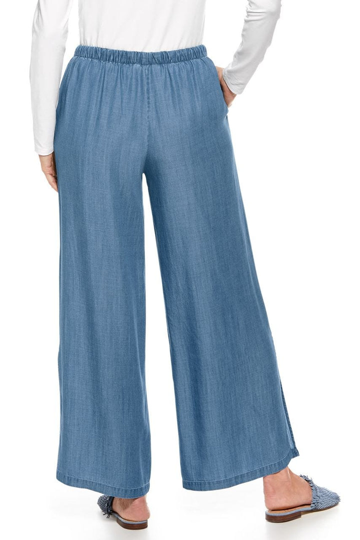 Women's Chambray Wide Leg Pants | Light Indigo position-3