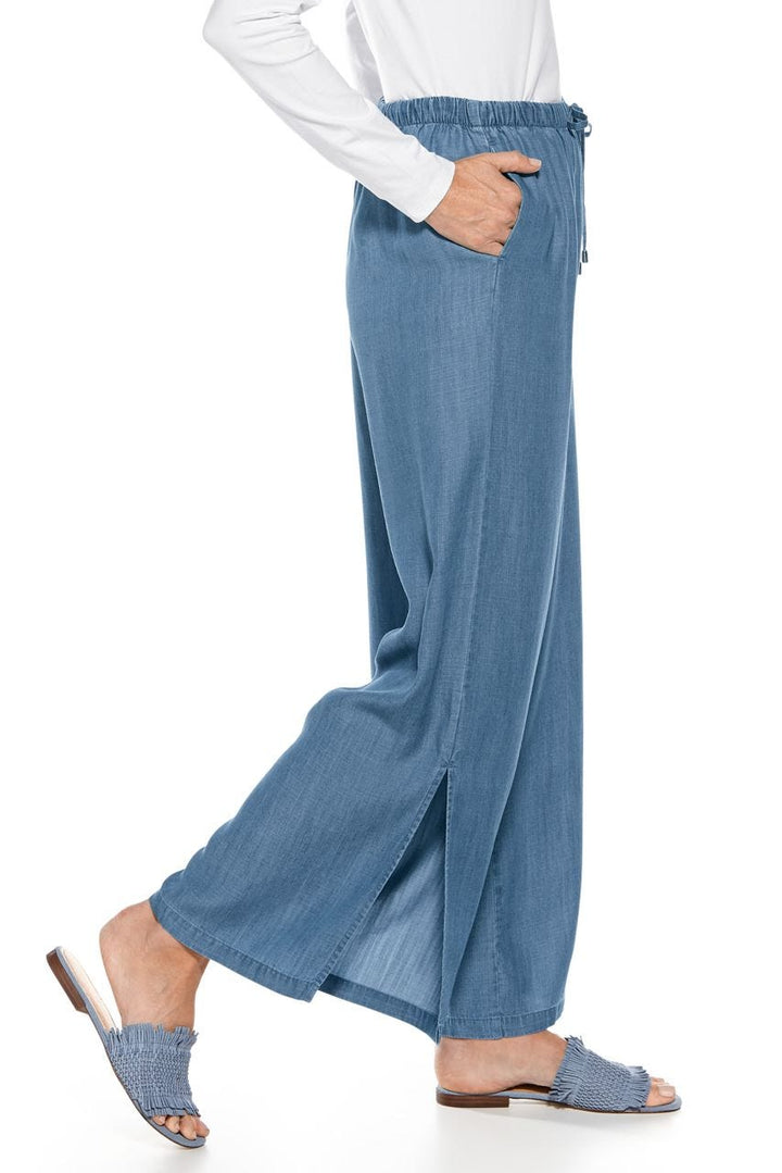 Women's Chambray Wide Leg Pants | Light Indigo position-4