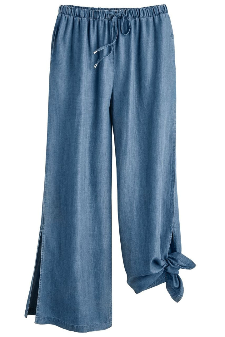 Women's Chambray Wide Leg Pants | Light Indigo position-2