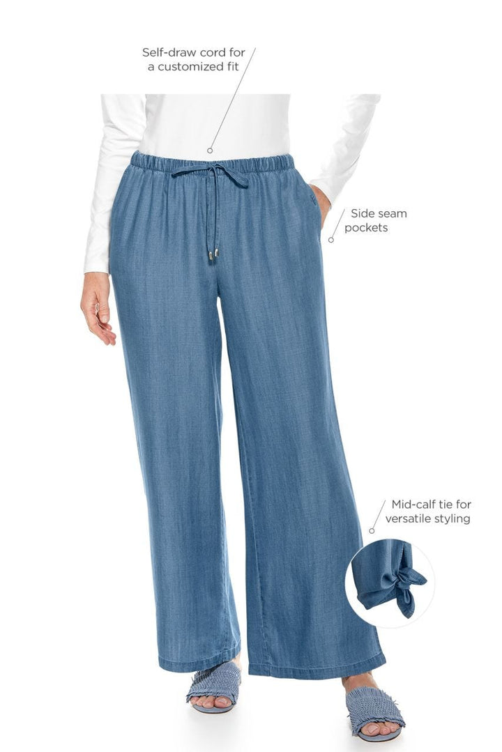 Women's Chambray Wide Leg Pants | Light Indigo position-6
