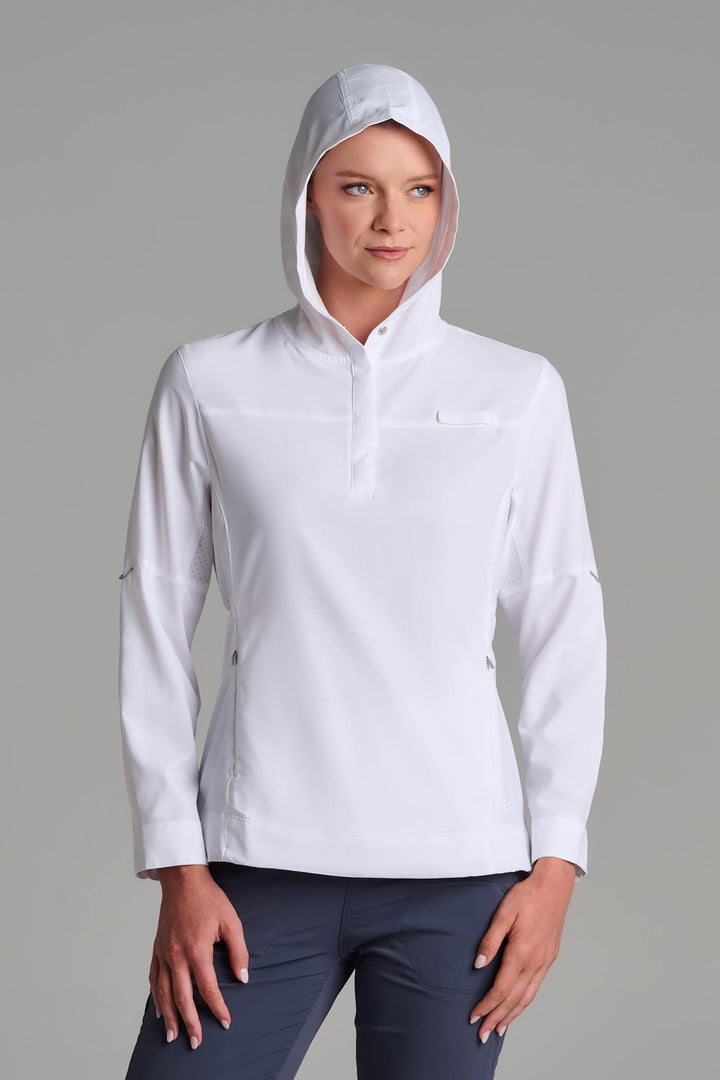 Women's Henley Hoodie | White position-1