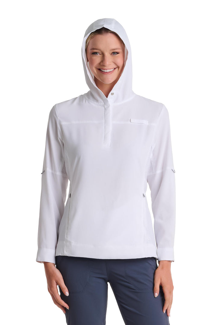 Women's Henley Hoodie | White position-2