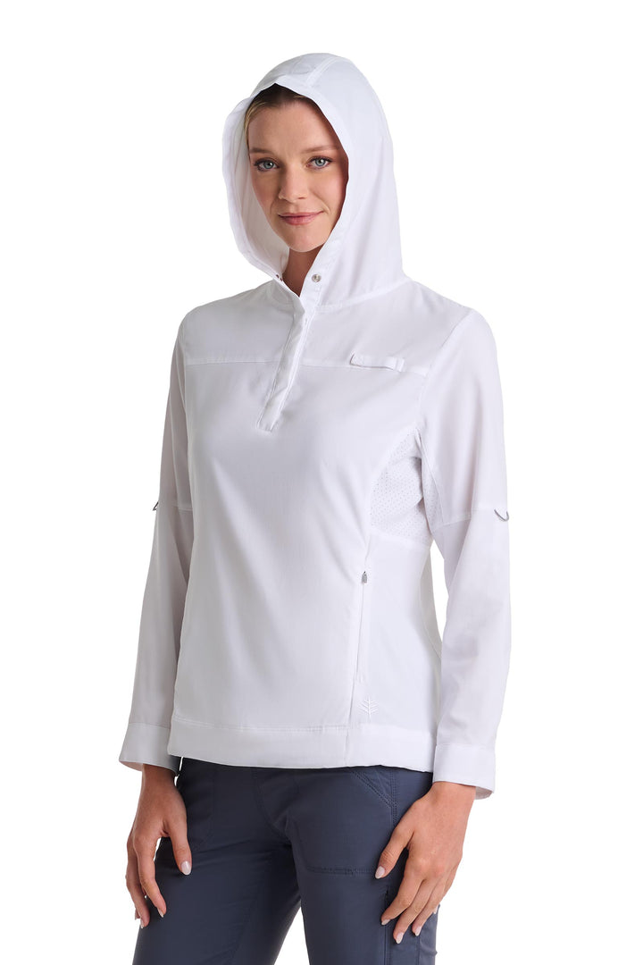 Women's Henley Hoodie | White position-3