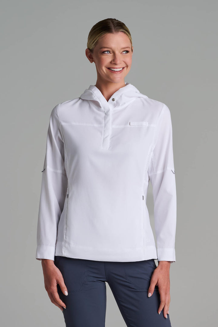 Women's Henley Hoodie | White position-5