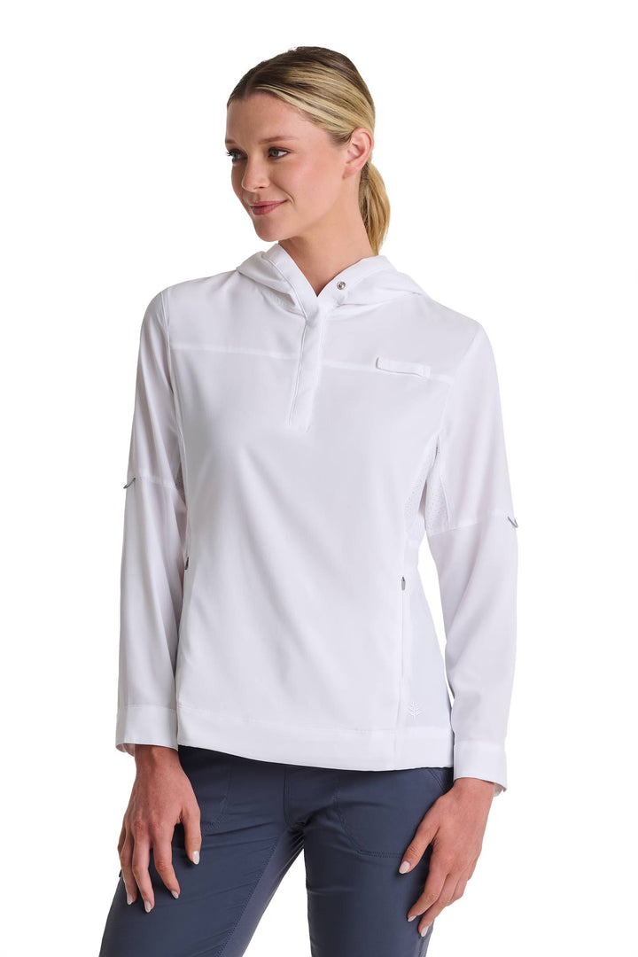 Women's Henley Hoodie | White position-6
