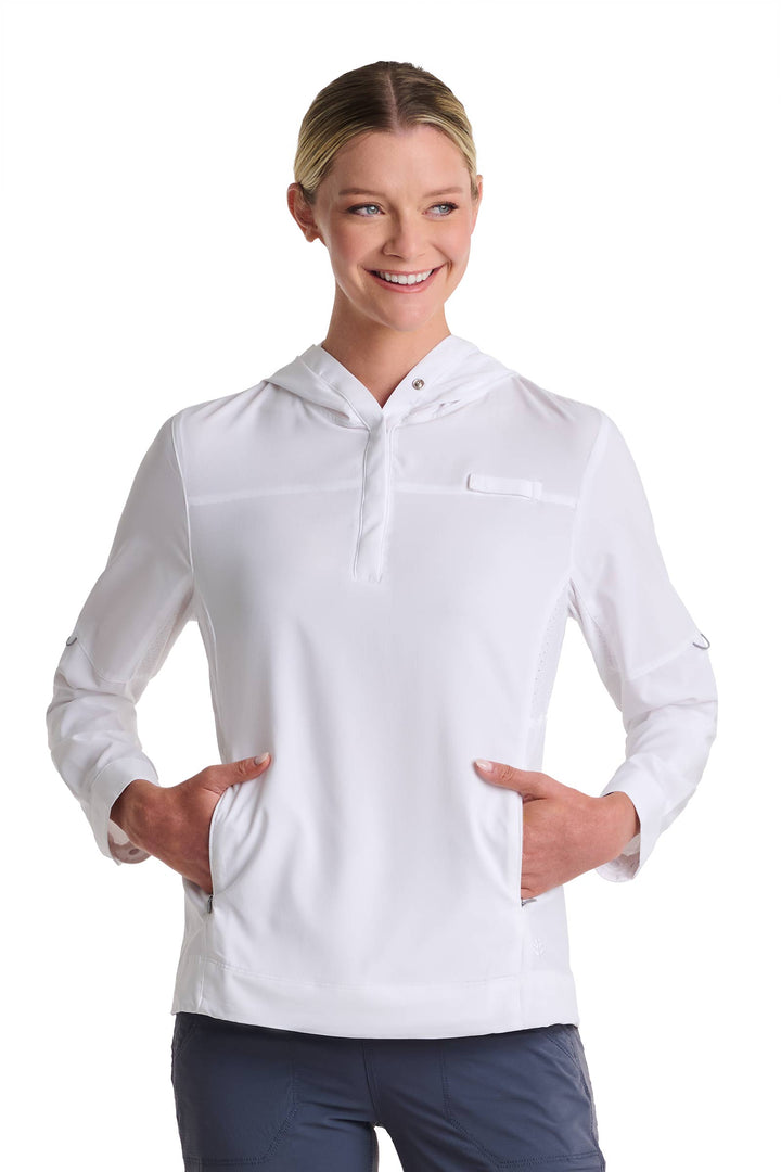 Women's Henley Hoodie | White position-7
