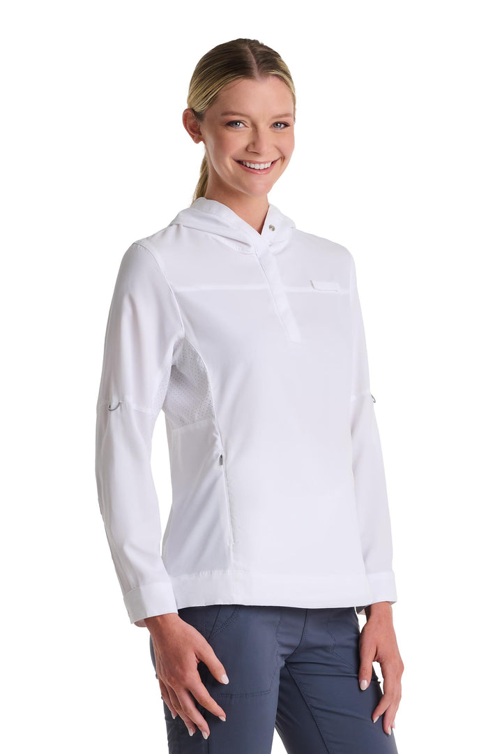 Women's Henley Hoodie | White position-8