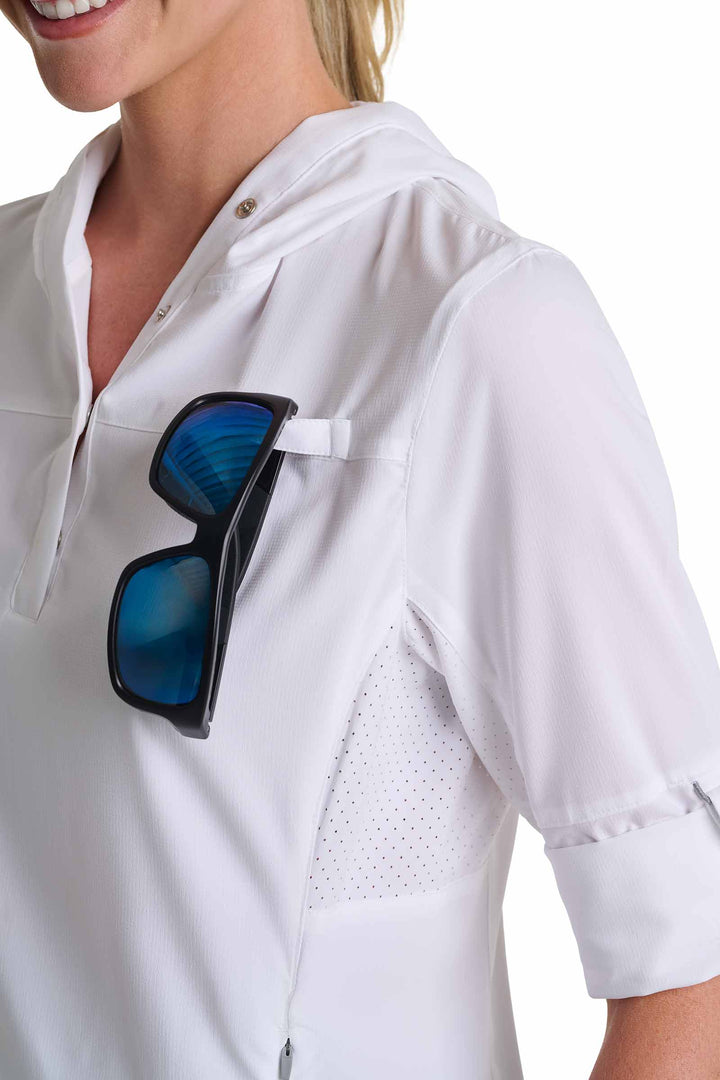 Women's Henley Hoodie | White position-10