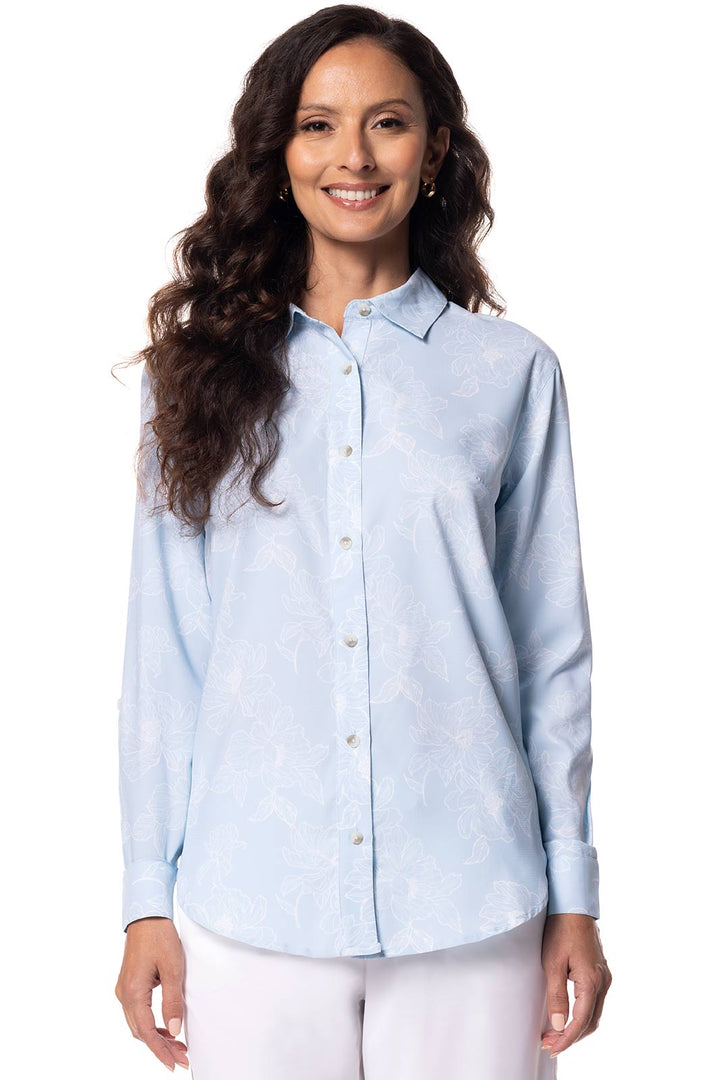 Women's Shirt with Roll-Up Sleeves | Skyride Perfect Peony position-9